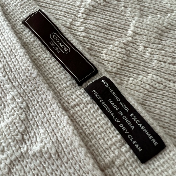 COACH Wool Signature C Embossed Scarf - Picture 3 of 3